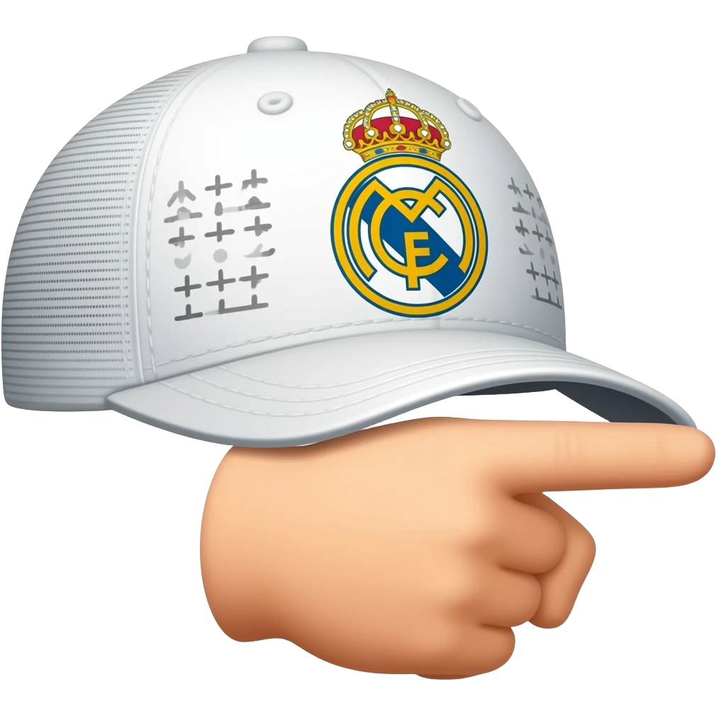 Real Madrid cap pointing to the right emoji