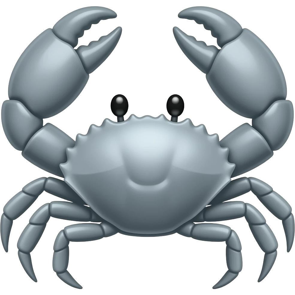 Gray crab a with a mountain on his back emoji