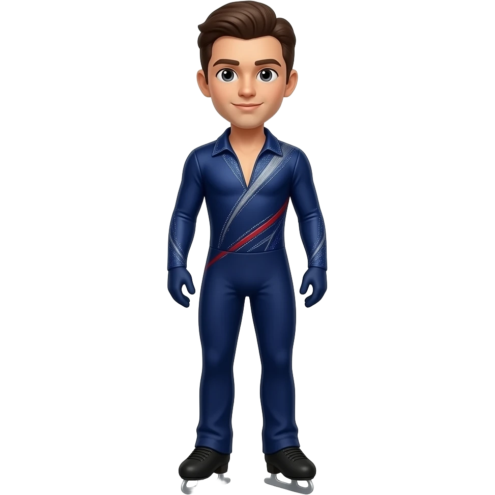 Male USA Olympic figure skater with costume full-length emoji