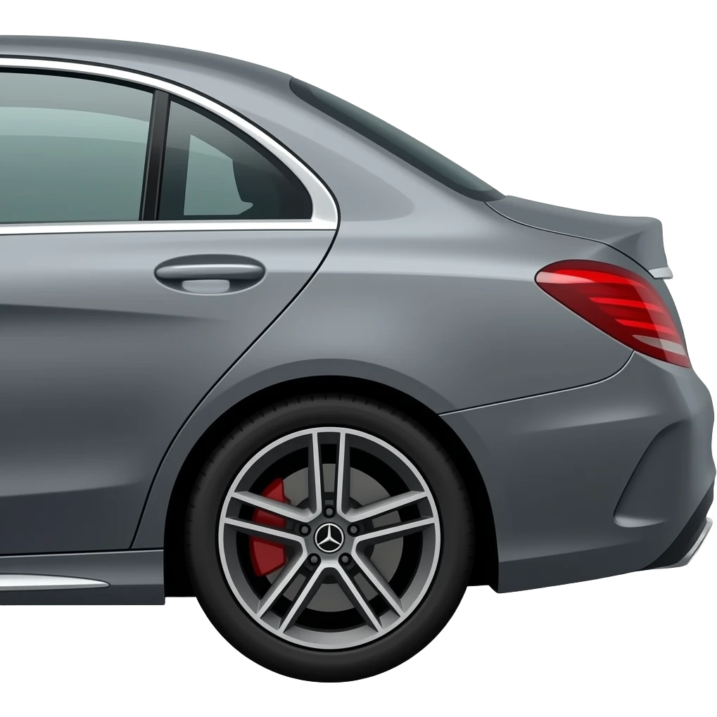 dark grey mercedes c class from 2017 looking at it slightly from the right hand side emoji