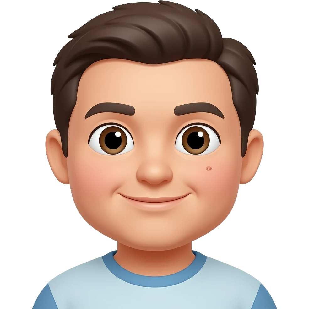 Chubby cheeks and a small mole on right. Cheek emoji