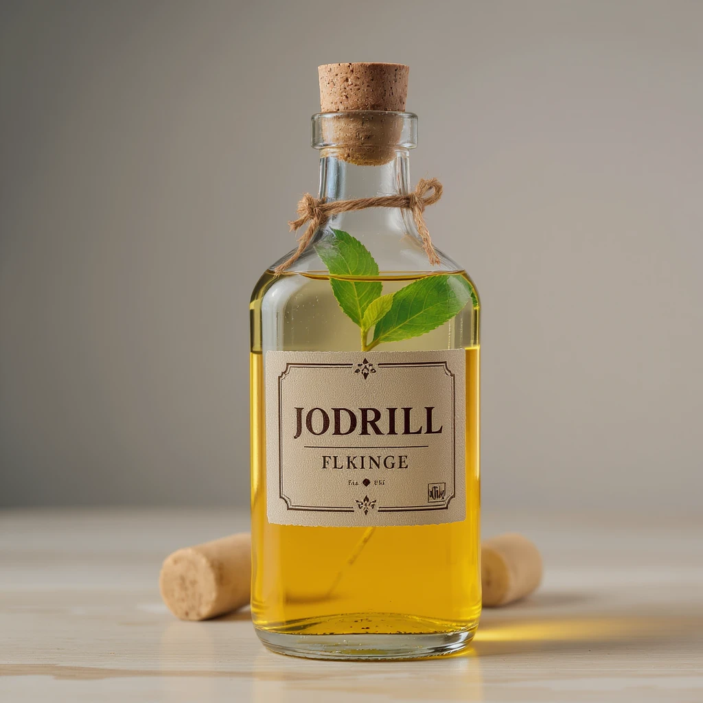 glass bottle with cork, realistic details emoji