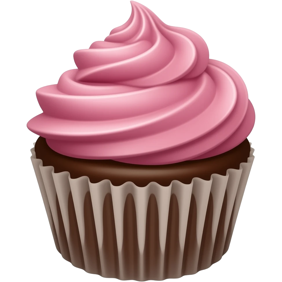 chocolate cupcakes with pink frosting emoji