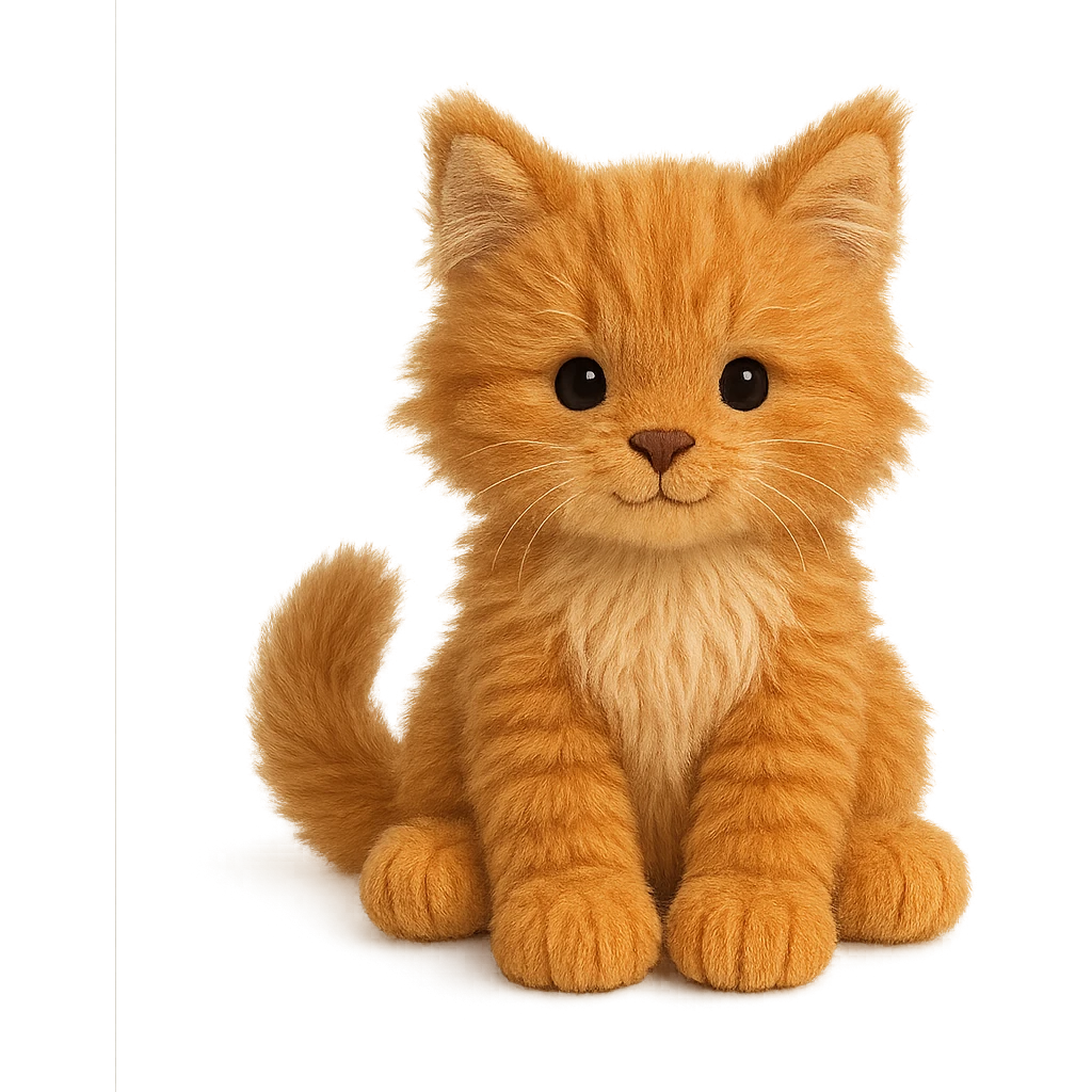 cute ginger maine coon kitten jellycat plushie emoji