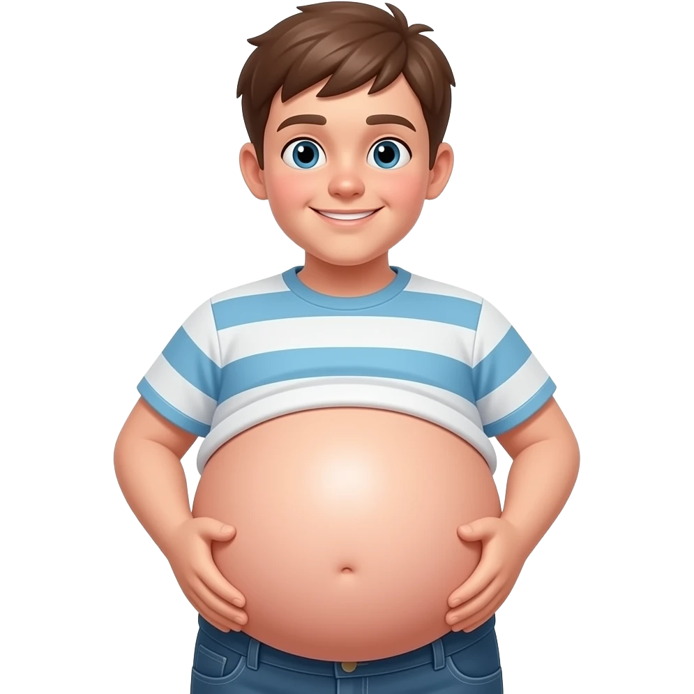 Zrób chłopak 13 latek bardzo ogromnym brzuchem jak ogromny balon emoji