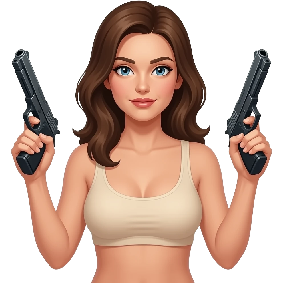 Nude women holding guns emoji