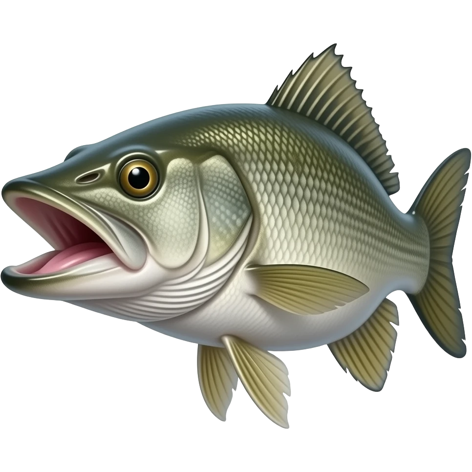 a muskie fish with a deformed mouth emoji