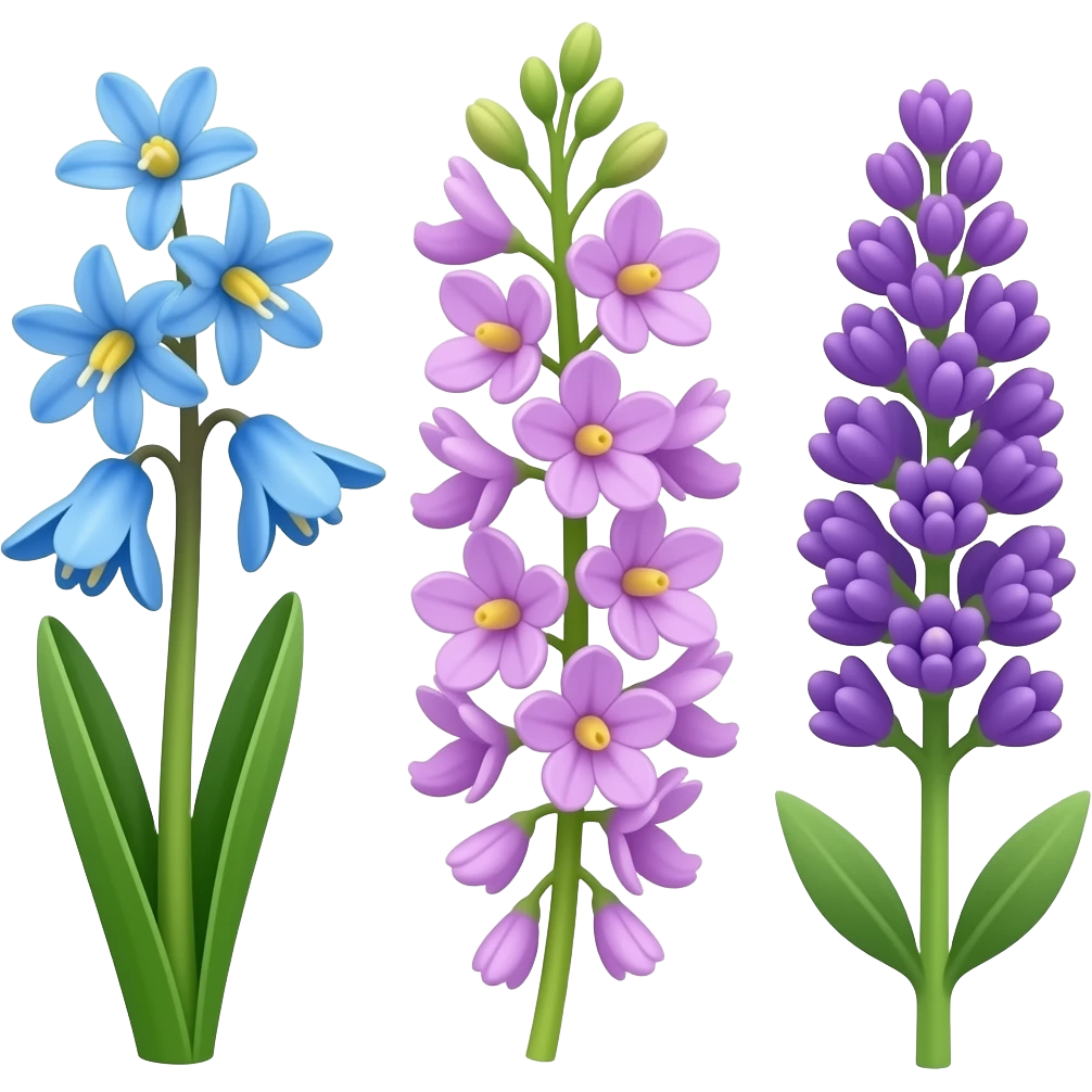 Scilla, wisteria, lilac, lavender emoji