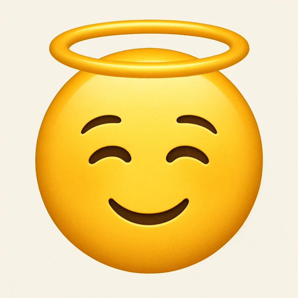 yellow face with halo emoji