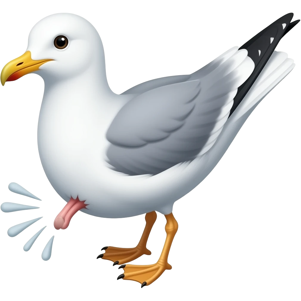 Seagull doing a shit emoji