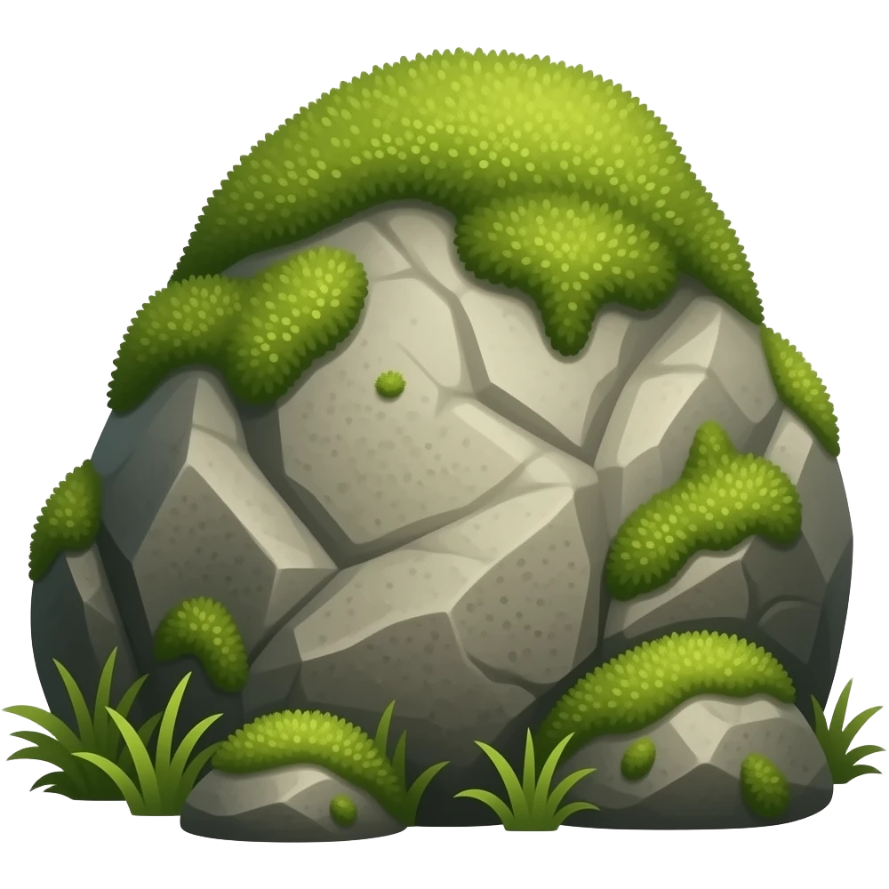 moss on a rock emoji