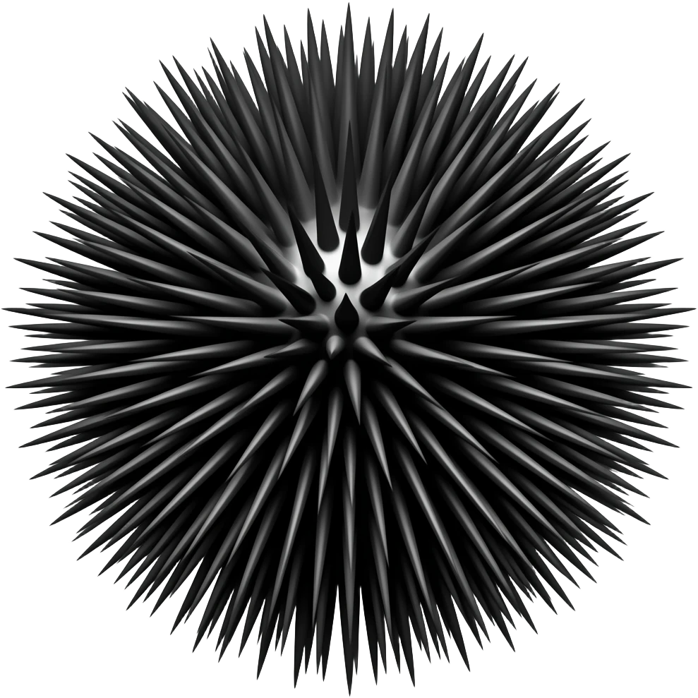 Black realistic sea urchin emoji