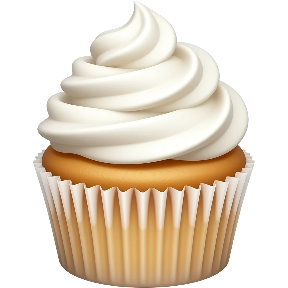 Plain marshmallow white cupcake emoji