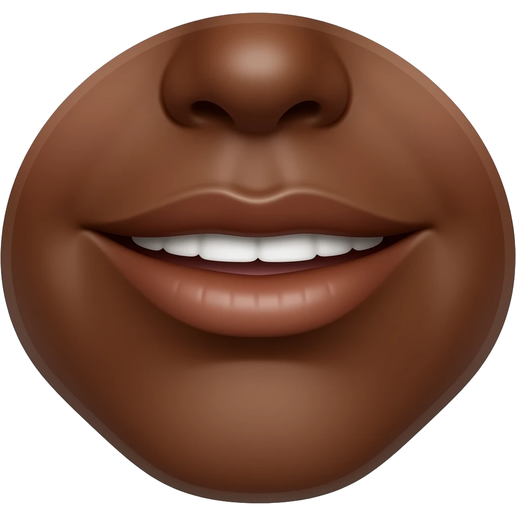 Semen on chocolate brown women’s face emoji