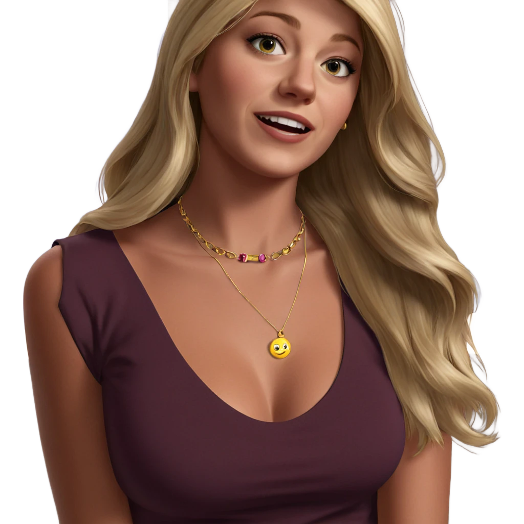blonde girl with necklace emoji