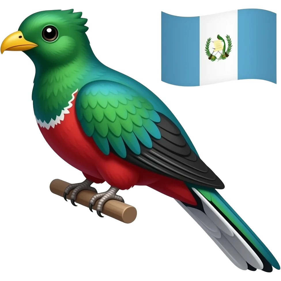 Quetzal  de Guatemala con bandera de Guatemala emoji