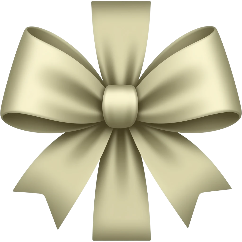elegant ribbon bow,  muted earthy palette with dark olive green, soft sage green, warm beige and creamy tones emoji