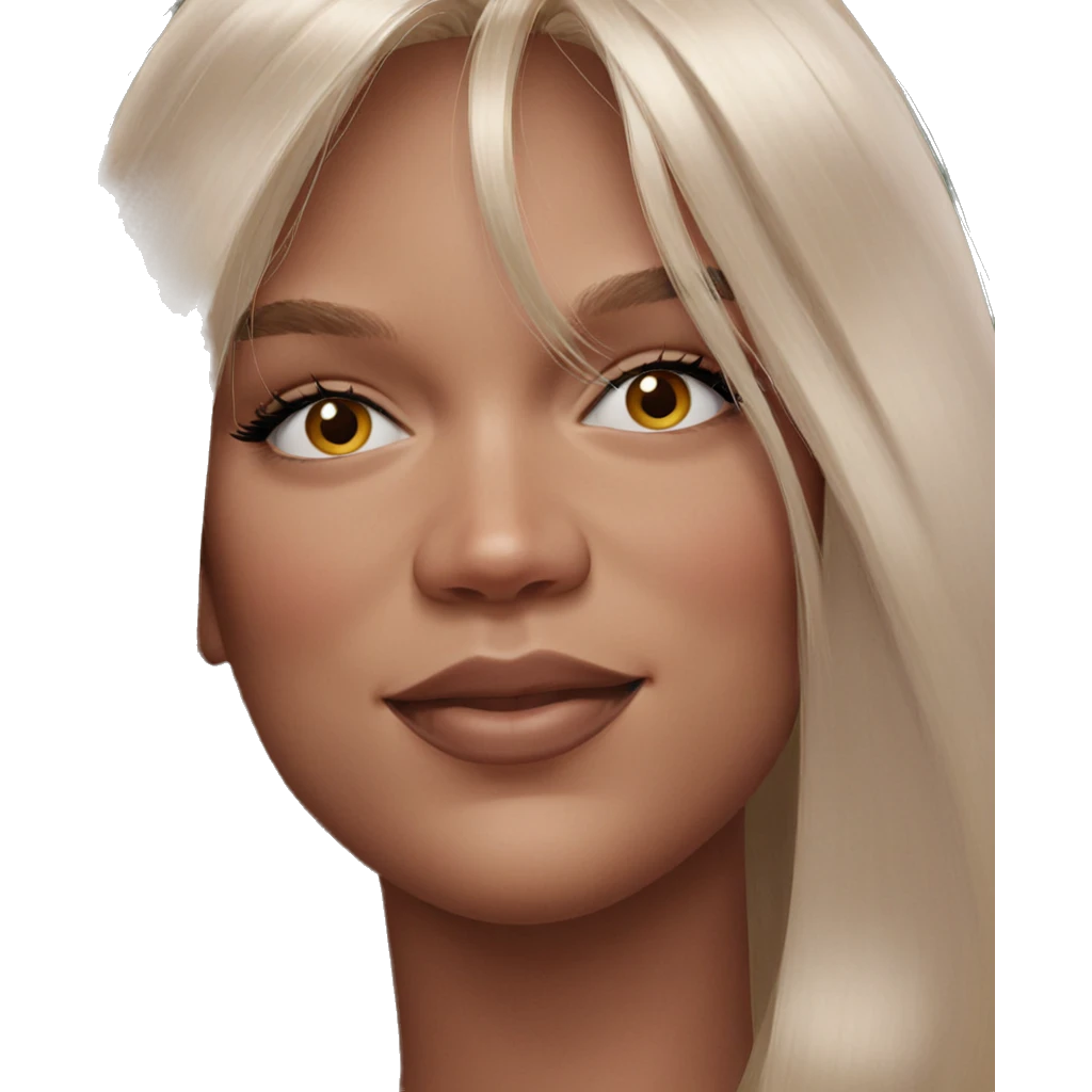blonde girl portrait with long hair emoji