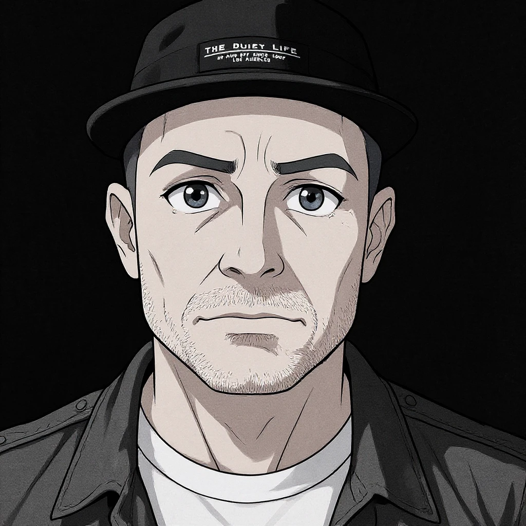 Remake this headshot in an anime style. emoji