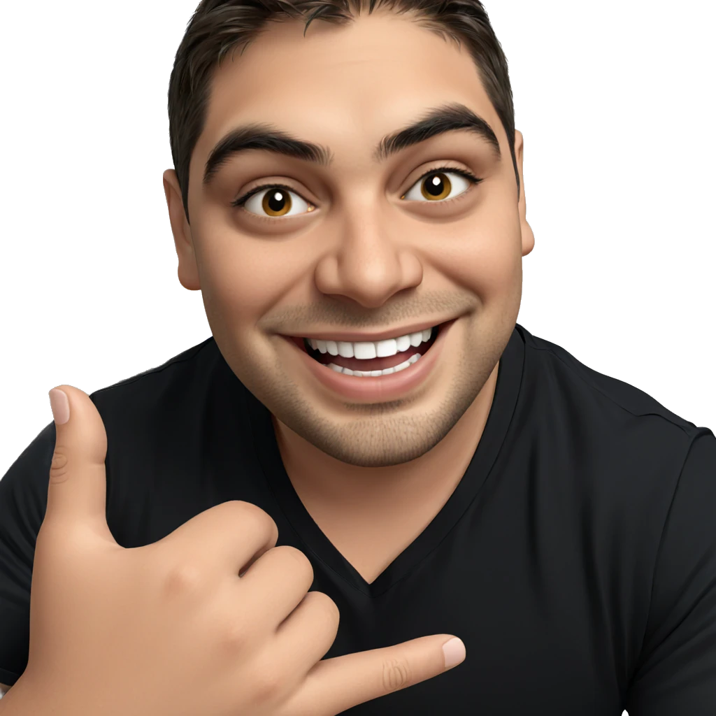 smiling boy with black shirt emoji