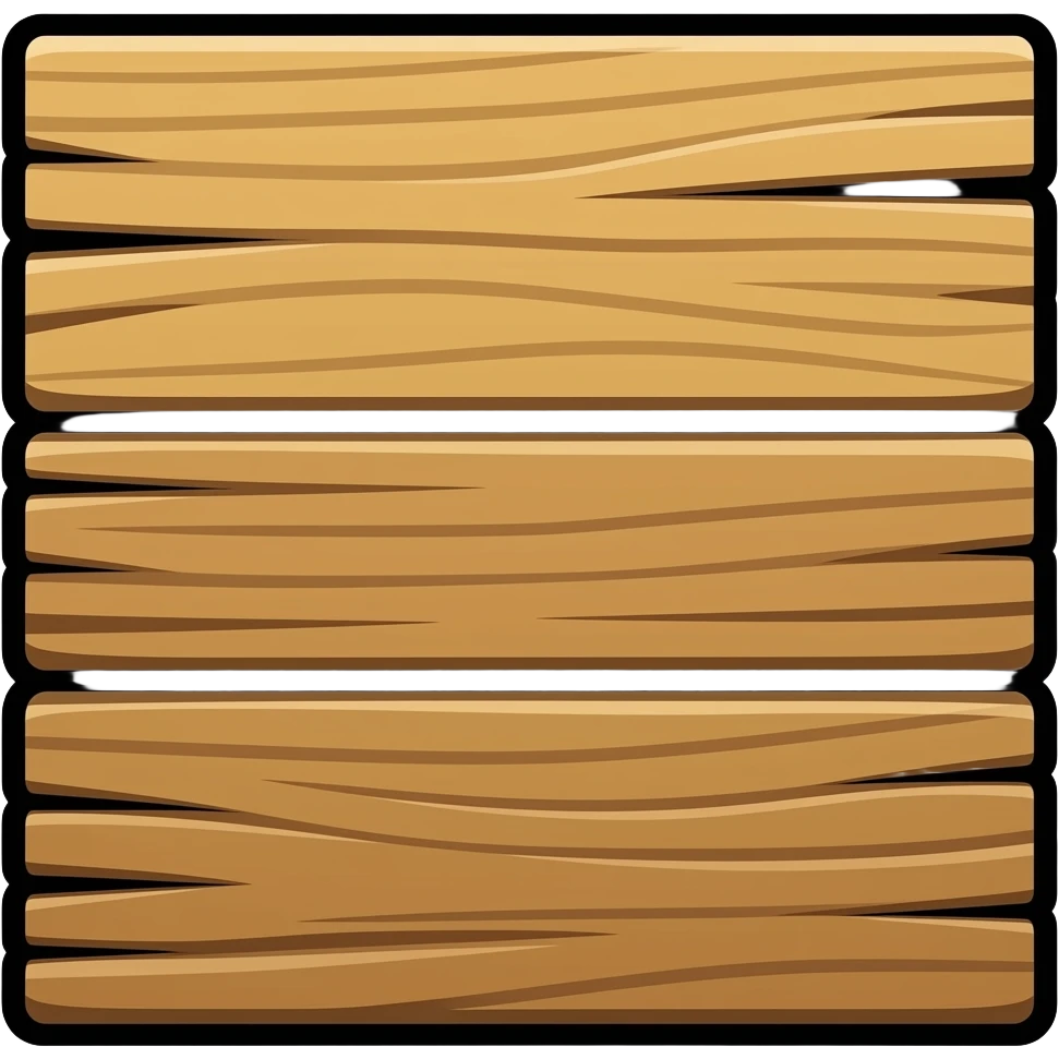 thick black outline, planks emoji, thick black outline, simple cartoon emoji