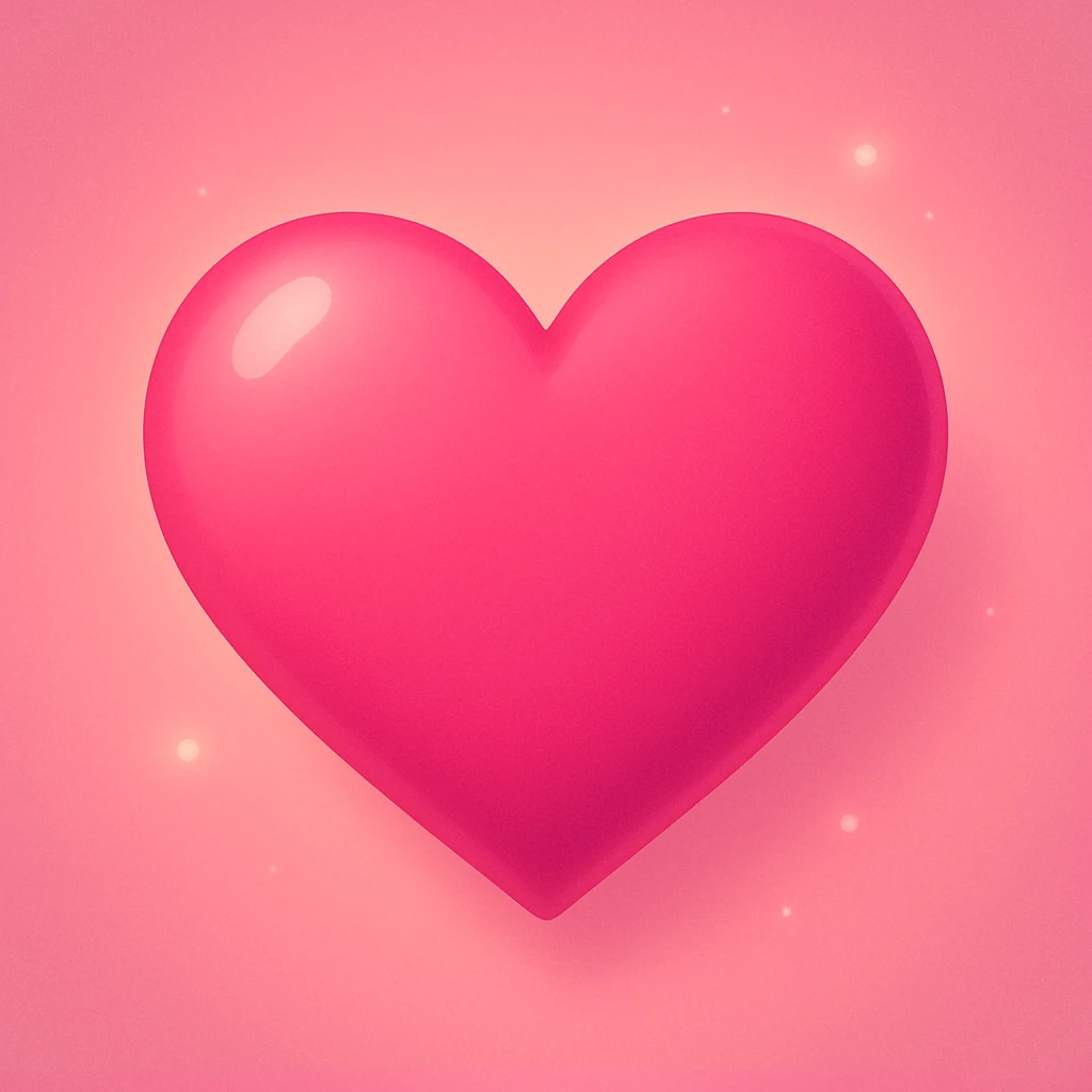 pink heart, digital illustration, gpt-image style emoji