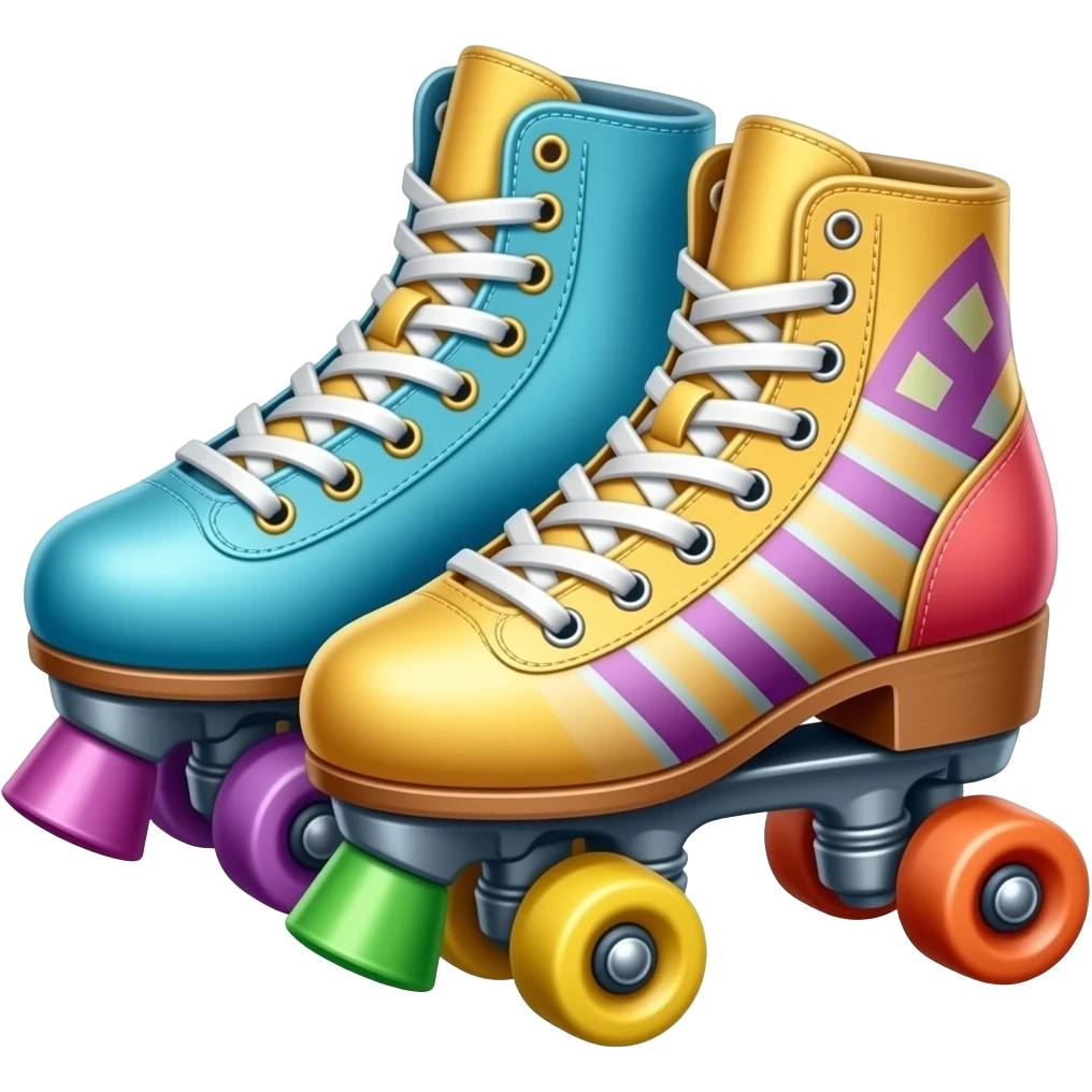 Two skate colorful shoes emoji