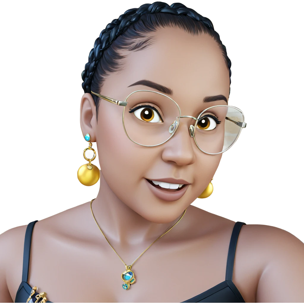 girl with glasses and jewelry emoji