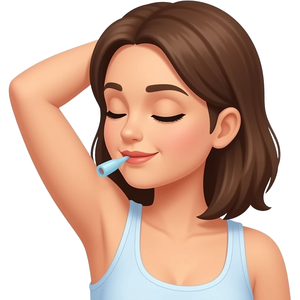 Armpit sniffing female emoji