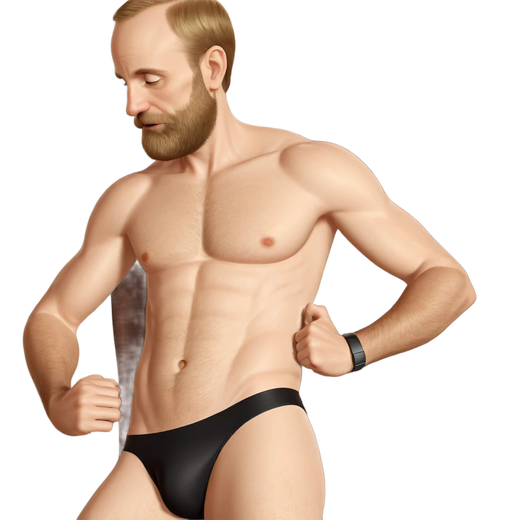 boy in underwear with beard emoji