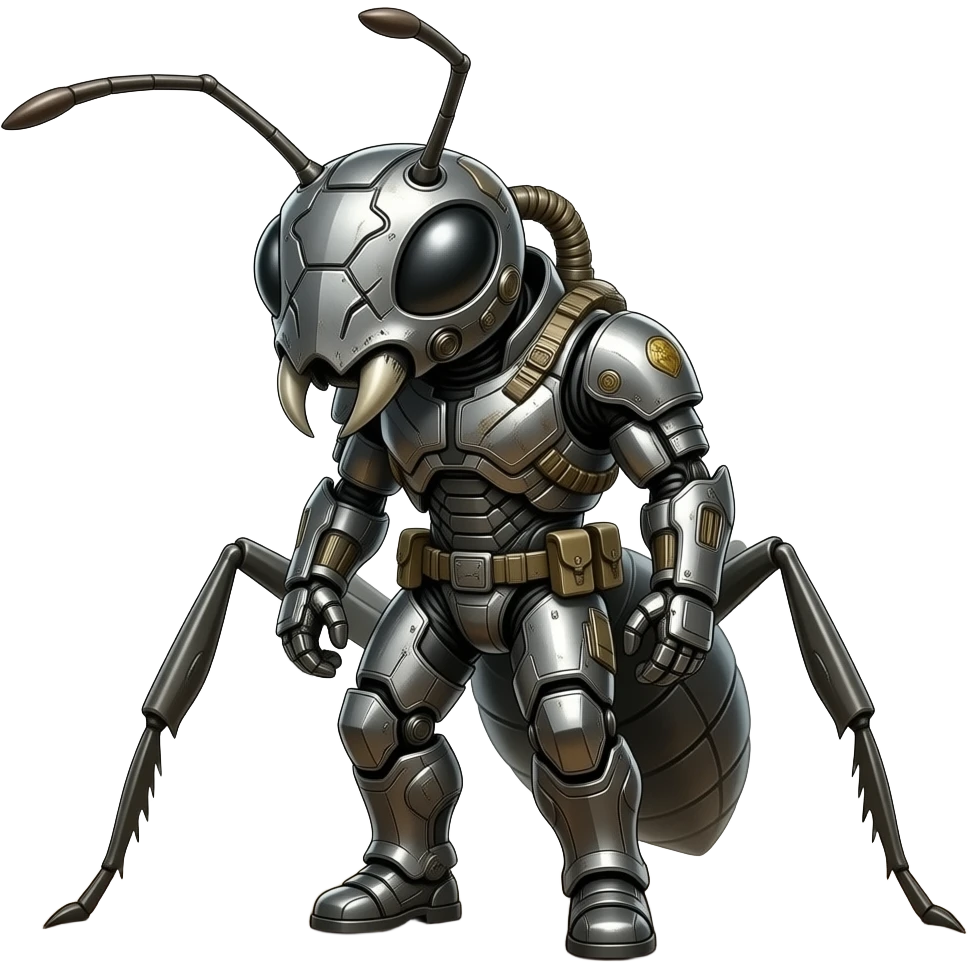 Ant soldier futuristic humanoid emoji