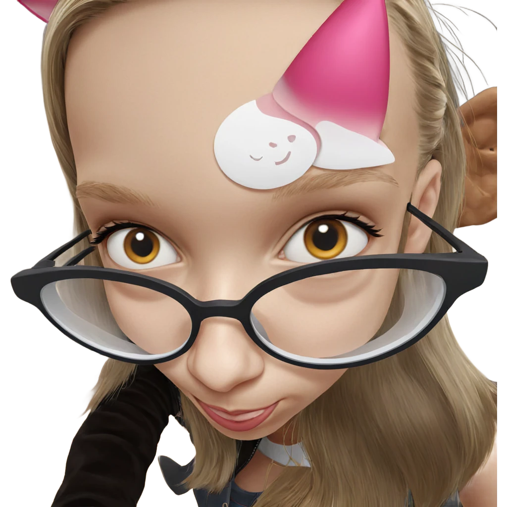realistic girl with cat ears emoji