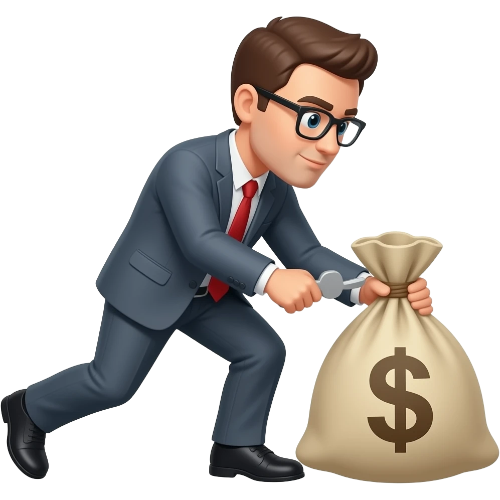 Persona robando una bolsa de dinero emoji