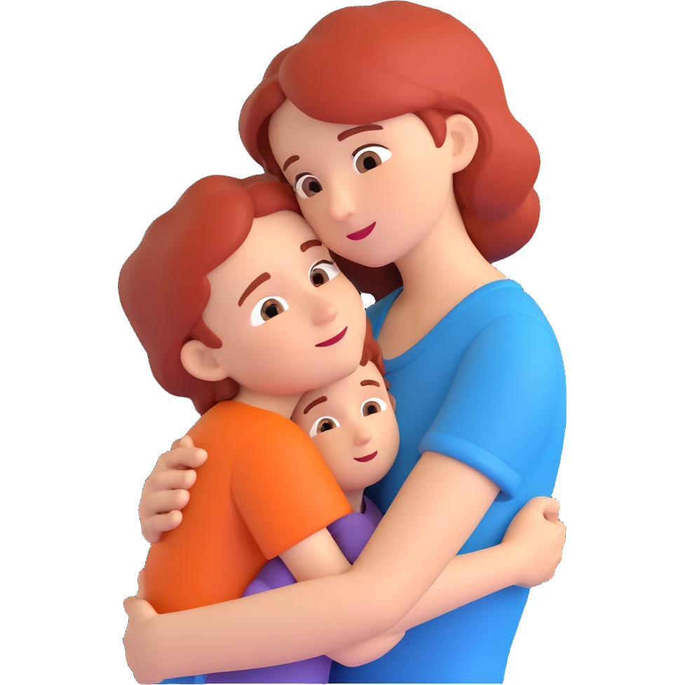 mother and son, warm and affectionate scene emoji