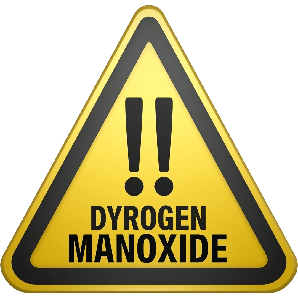 dihydrogen manoxyd warning sign emoji