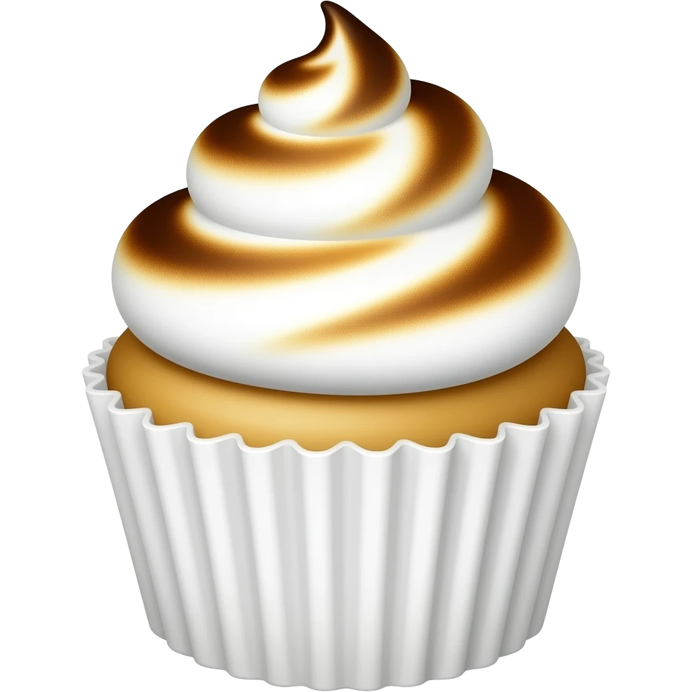 Toasted marshmallow white cupcake emoji