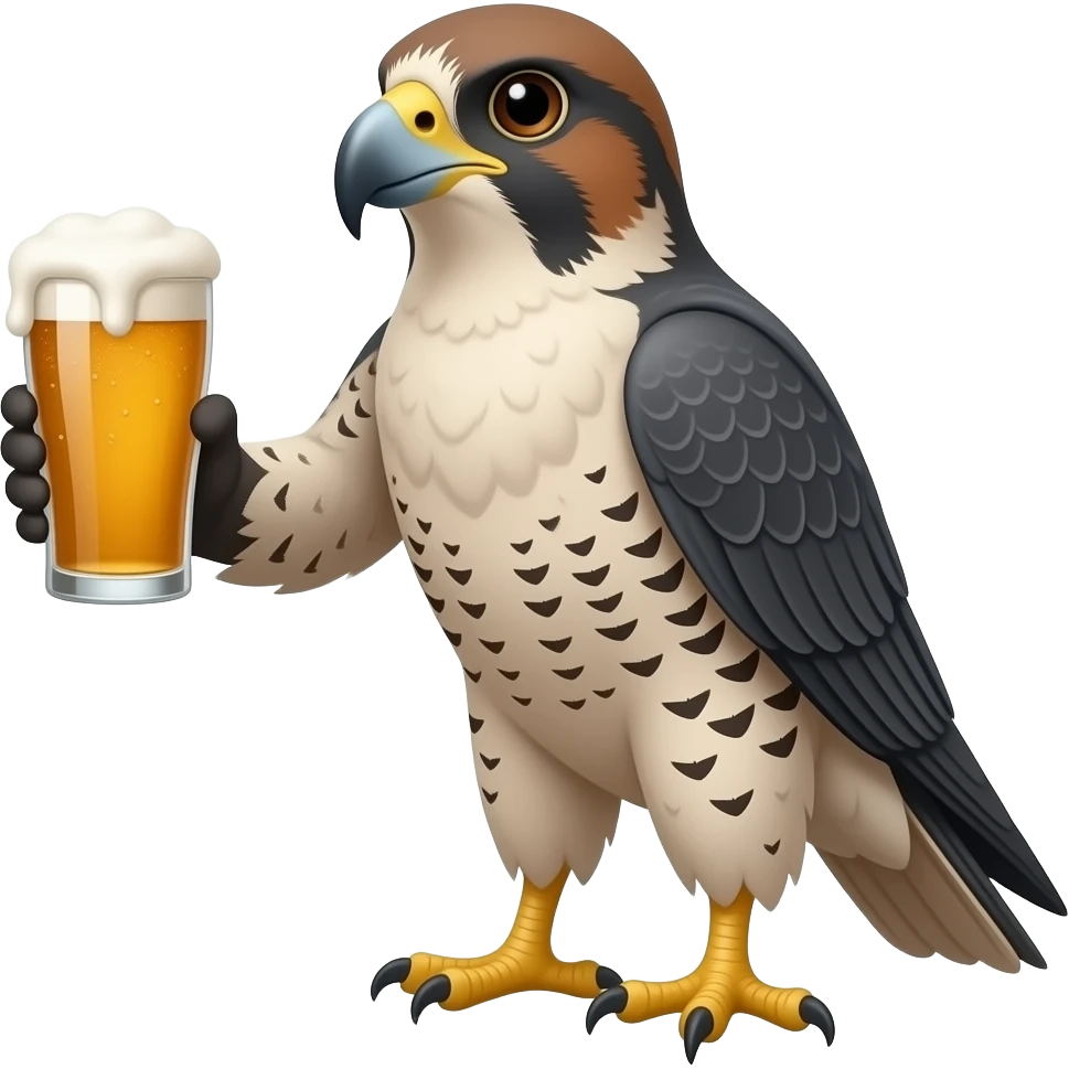 falcon bird holding a beer emoji