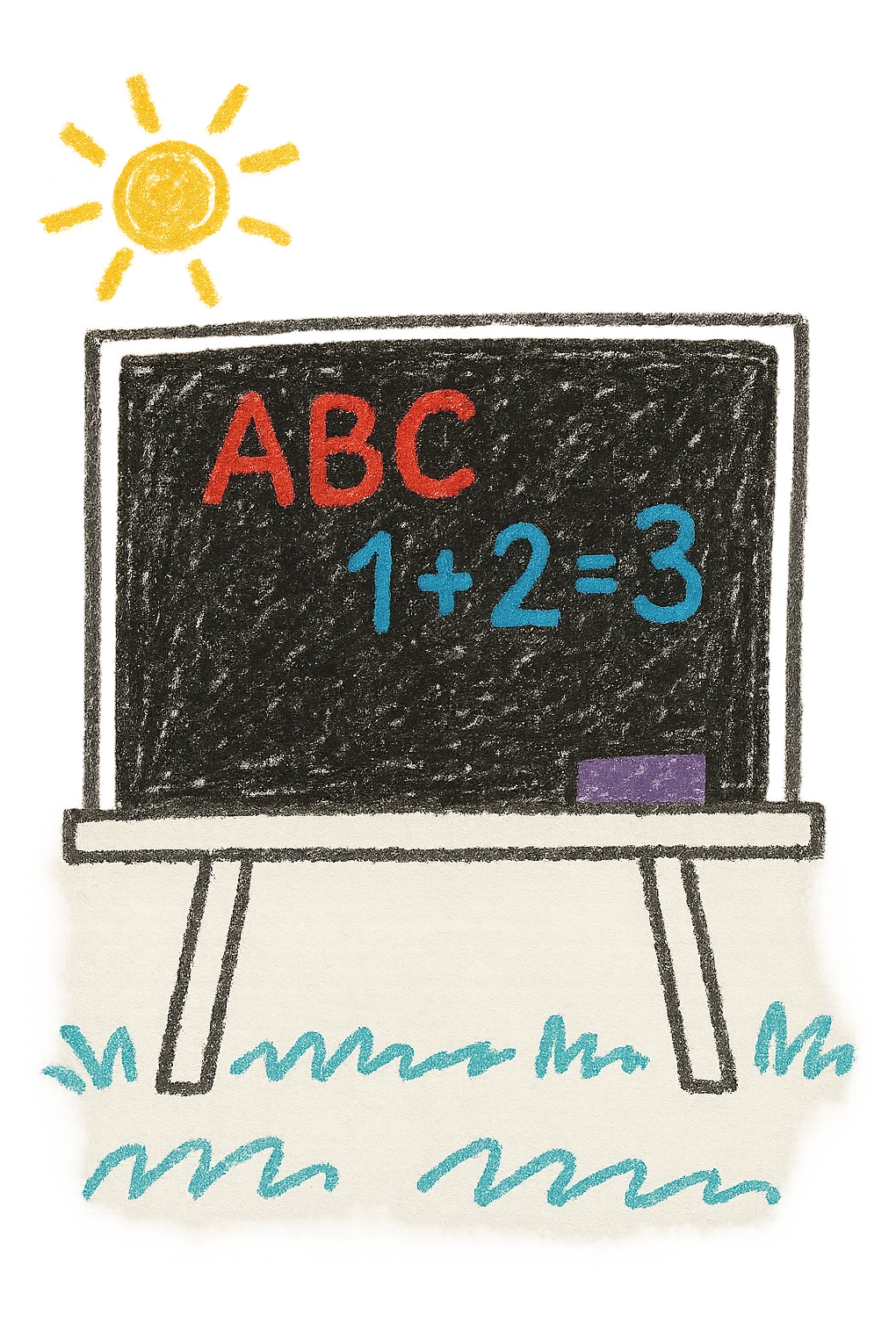 school blackboard, simple illustration style emoji