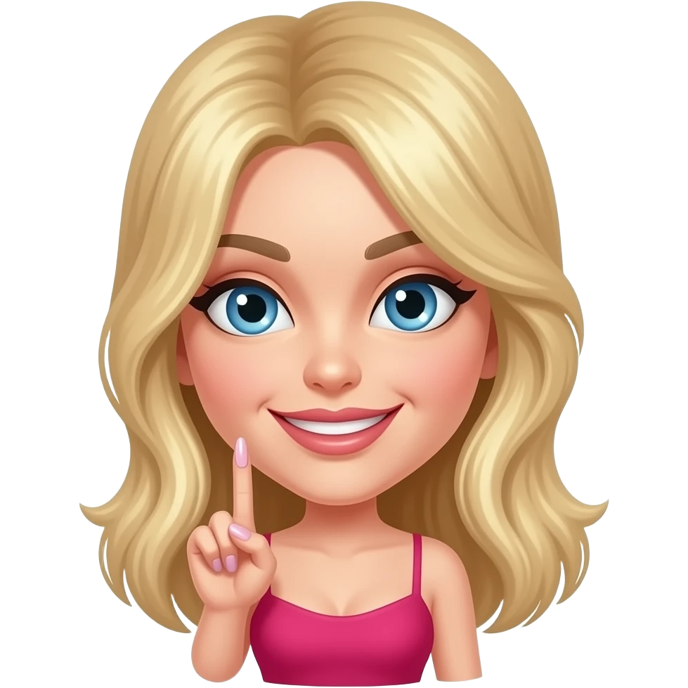 😌🤏 emoji style, feminine hand with long glossy acrylic nails doing snapping finger gesture (clock that tea), smirking face, confident expression, pink aesthetic, no cup, no coffee, no tea, minimal, clean emoji design, transparent background emoji