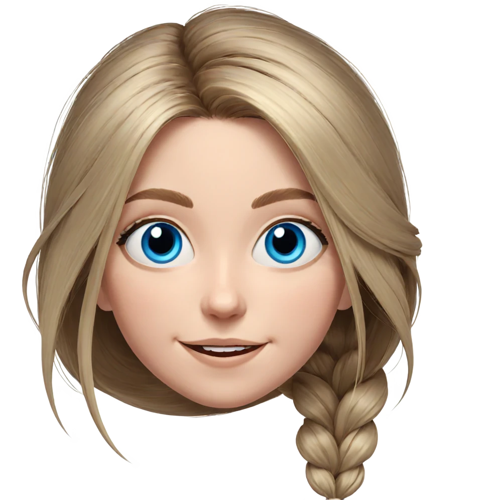 smiling girl with blue eyes emoji