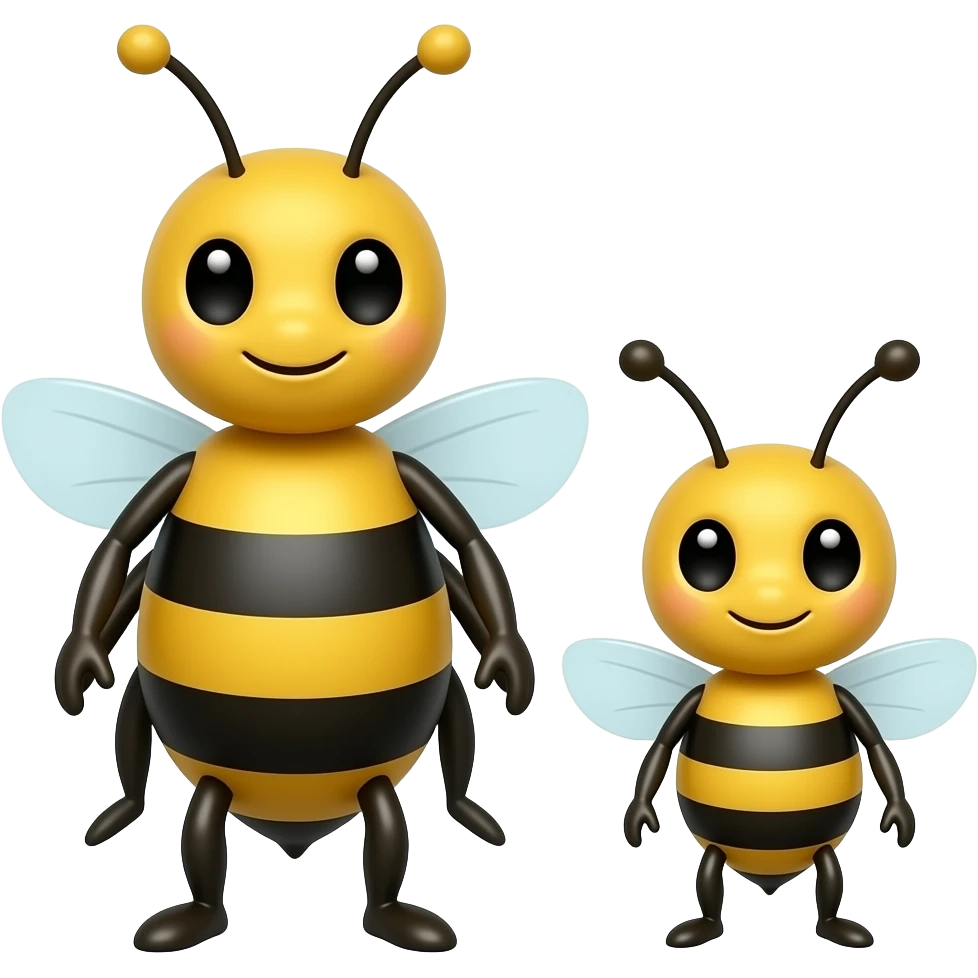 father bee Mother Bee daughter bee emoji