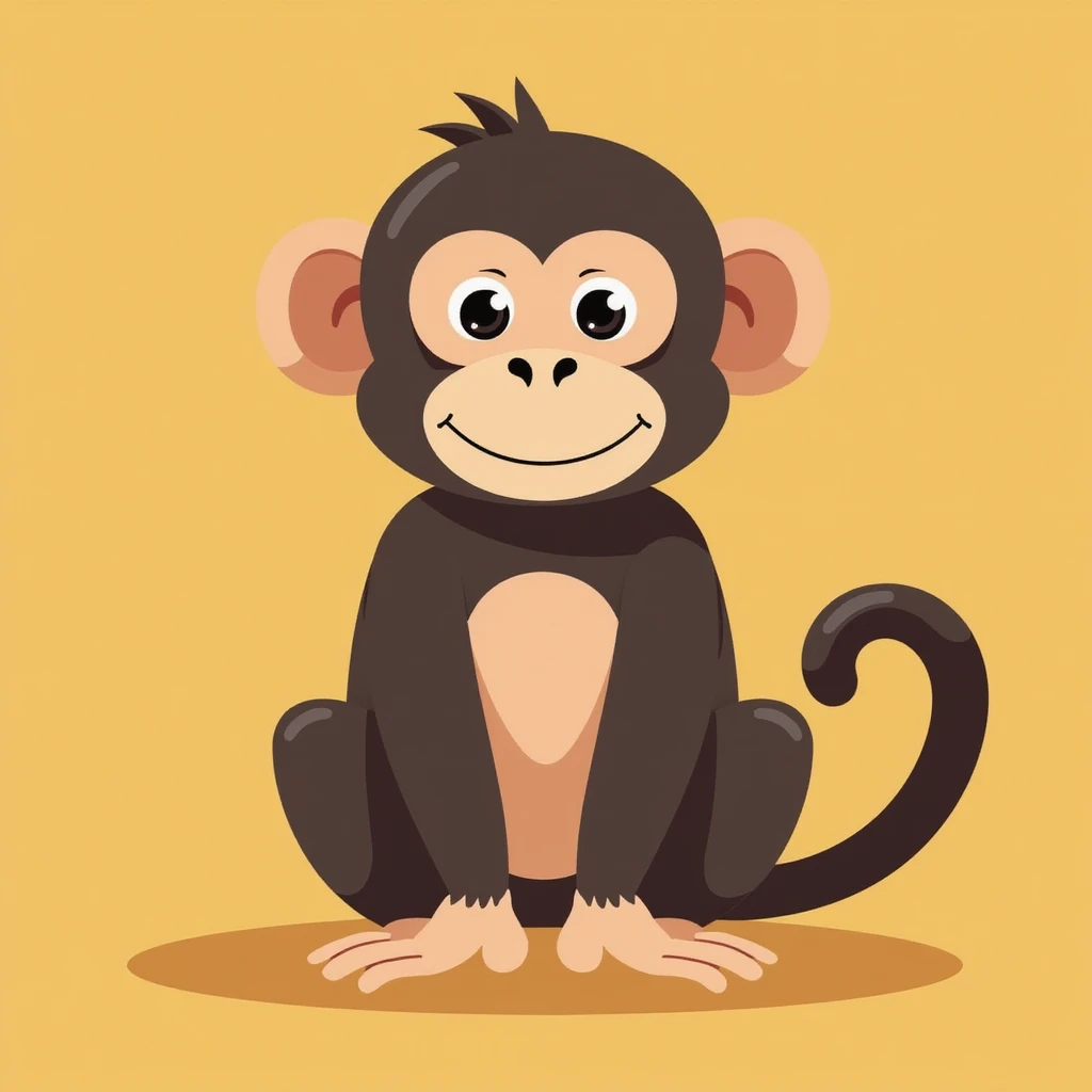 Flat design style monkey emoji