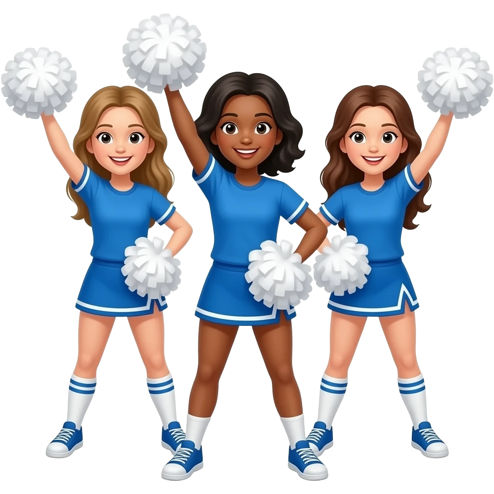 Cheerleaders with Blue Shirts emoji