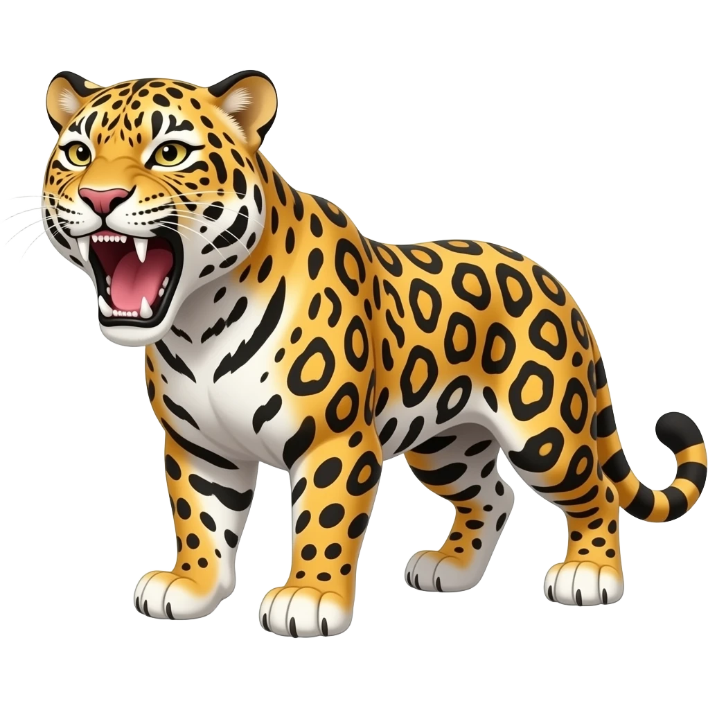 Cartoon jaguar growling emoji