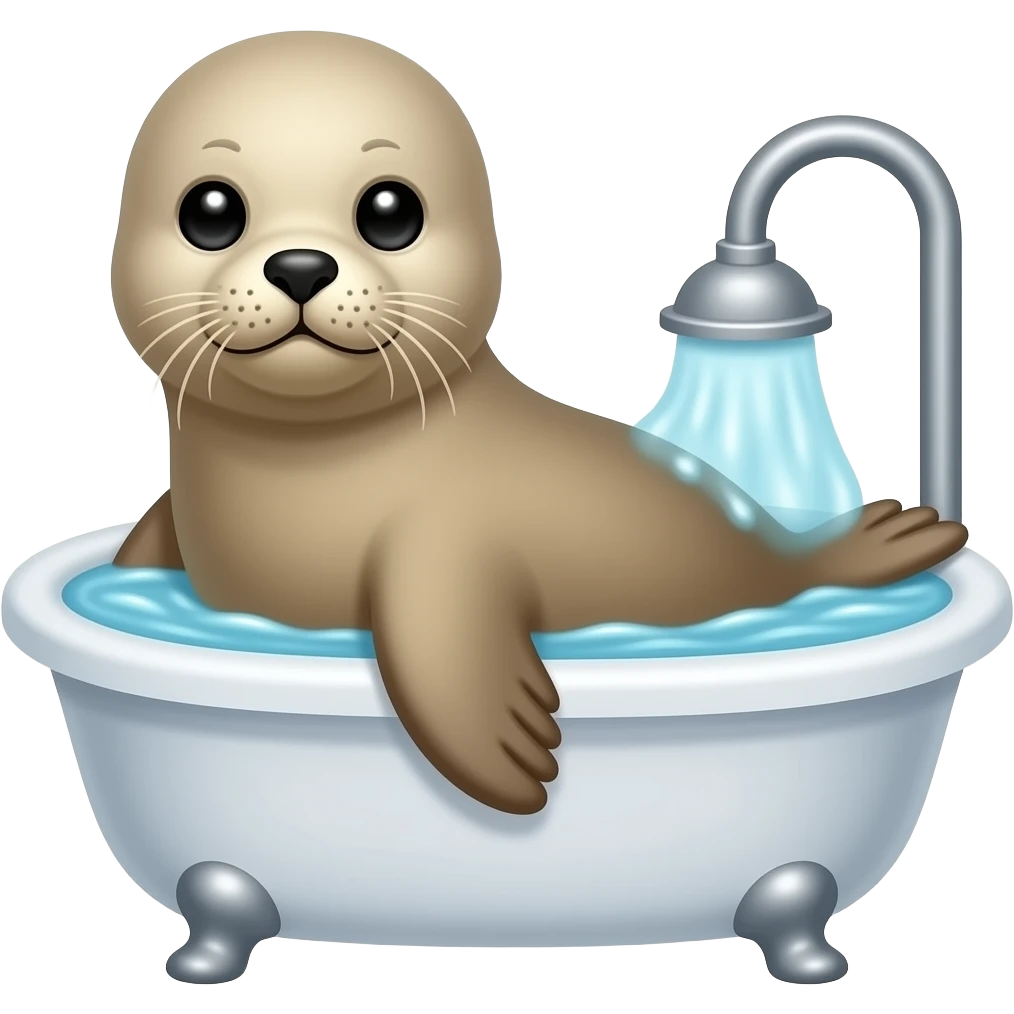 Seal in the bath
 emoji