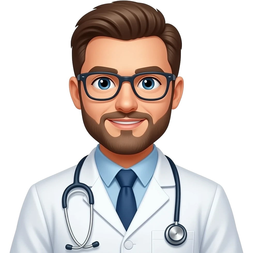 veterinarian man, minimal style, not too detailed emoji
