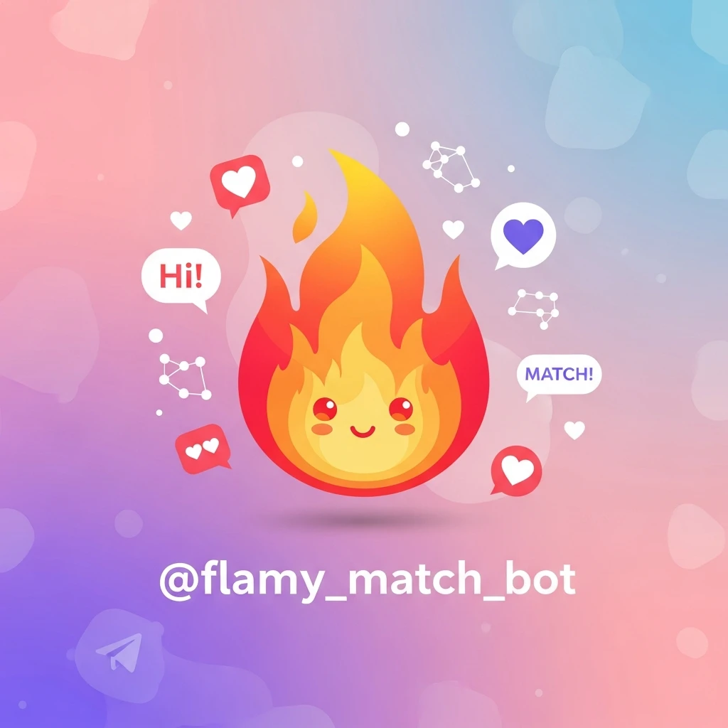 у меня в телеграме есть бот для знакомств Flamy. Иконку бота прикрепил. мне нужно рекламное изображение для постов в тг
id бота: @flamy_match_bot emoji