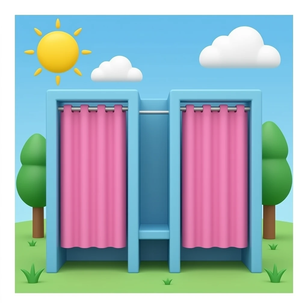 blue pink fitting room, transparent background inspired by pastel colour pallete emoji