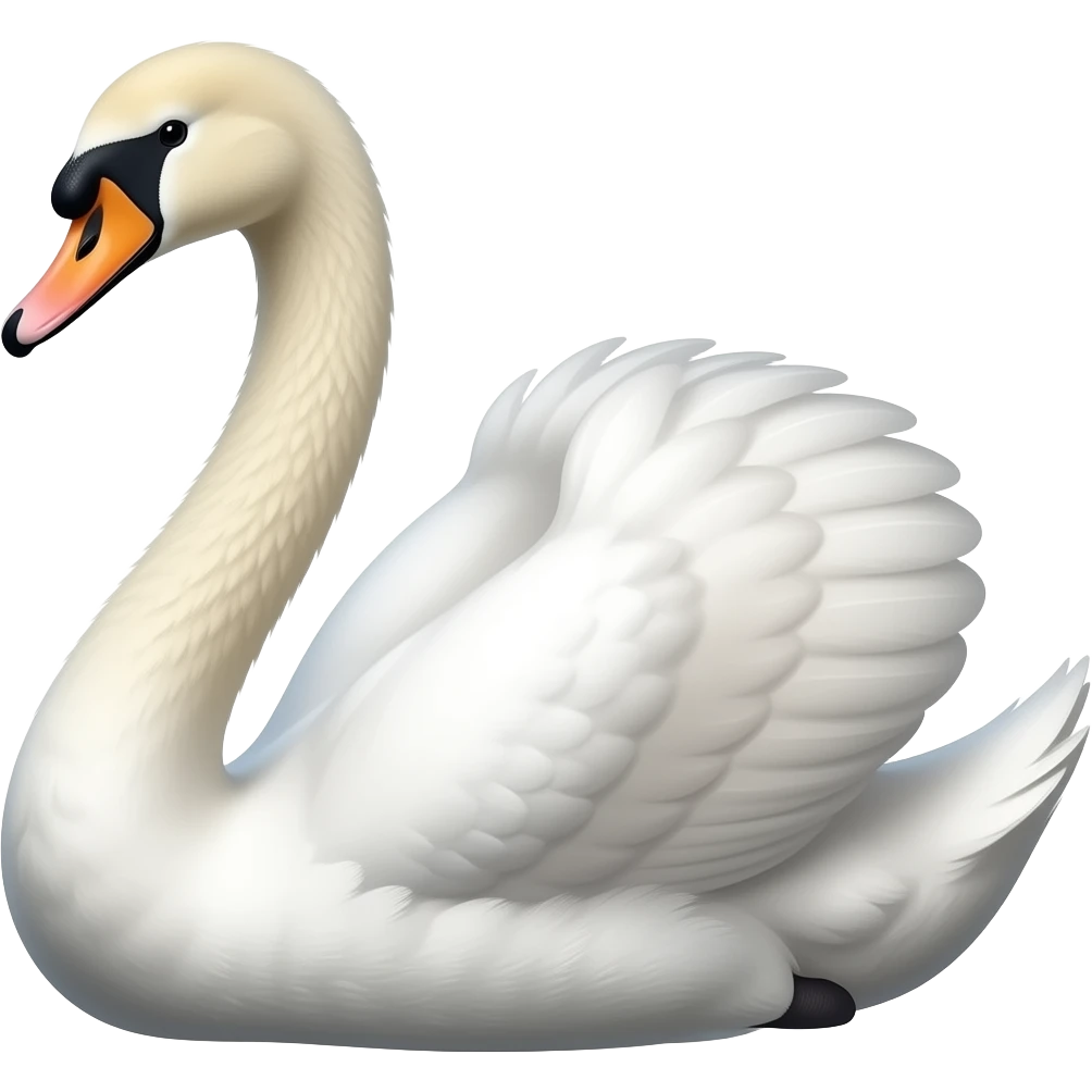 A swan emoji with graceful old money aesthetic, elegant posture, glossy feathers, timeless luxury style emoji