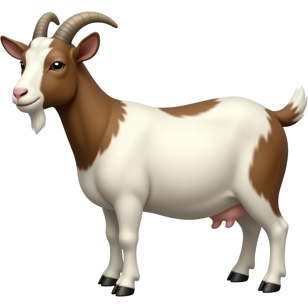 Hazme 1 cabra de tono blanco y marrón. emoji